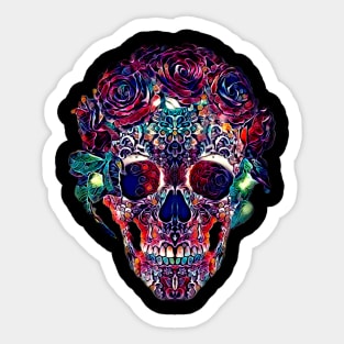 Skull in roses Sticker